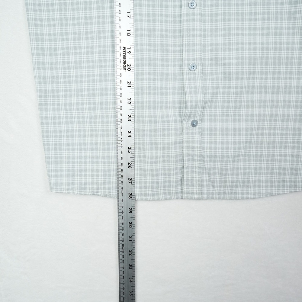 AFTCO Mens Short Sleeve Plaid Fishing Shirt Grey White Daiwa Logo Size S - Picture 6 of 7